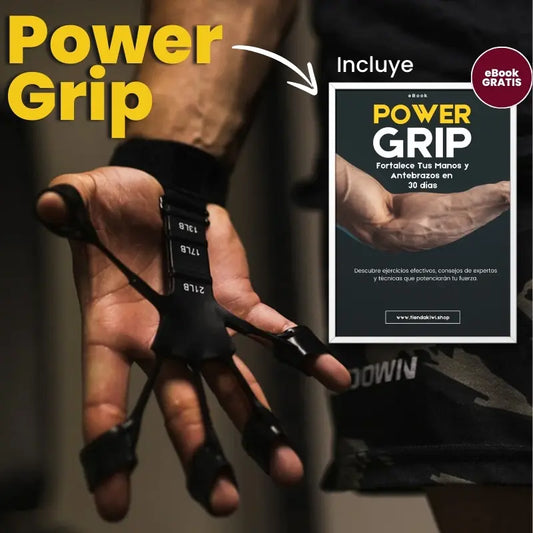 PowerGrip - Entrenador de fuerza (Oferta limitada: Pack de 2 unidades con diferente resistencias + correa ajustable + eBook GRATIS)